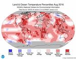 Temprature moyenne de la Terre - Aot 2016